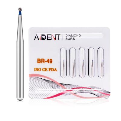 China For Dental Handpiece Consumables BR-49 High Speed ​​Ball Around Diamond Burs For Dentist Product Air High Speed ​​Handpiece Teeth Whitening for sale