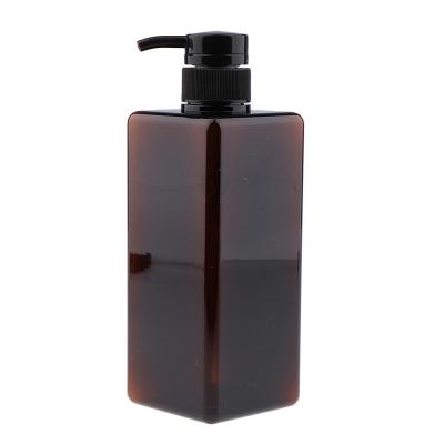 China 600ML Square PETG Cosmetic Liquid Soap Container Dispenser Bottle for sale