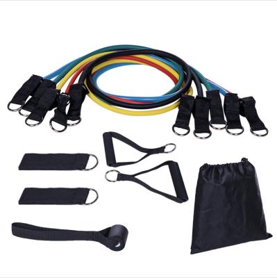 China Durable Customized Fitness Exercise Tube 11 Pcs Set Latex Resistance Bands Training Yoga Tubes for sale