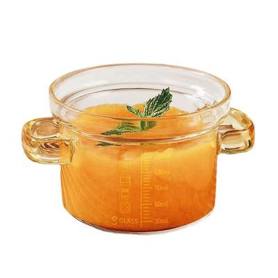 China SHENGXI stocked 150ml 300ml 450ml special steamed egg custard with transparent scale glass with lid stew pot for sale