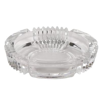 China China CLASSIC manufacturer around wholesale clear glass ashtray large crystal glass white clear cigar ashtray for sale