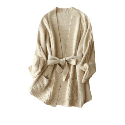 China 100% Cashmere Anti-Shrink Thicken V-Neck Winter Knitted Cardigan Sweater for sale