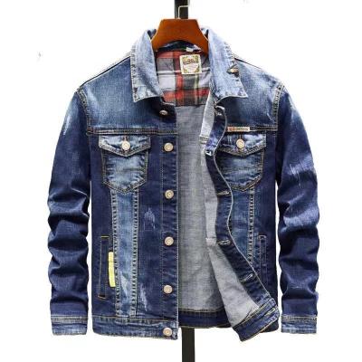 China Amazon Hot Sale 2021 Wholesale Men's Casual Breathable Fashion Washed Denim Jacket Blue Men's Jackets Coats for sale