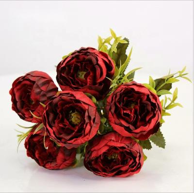 China Fashional Peonies Artificial Silk Flower Bouquet Decoration Home Indoor Wedding Flower For Sale for sale