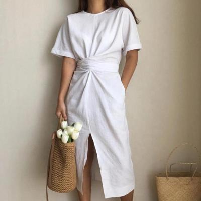 China Anti-Static Women Summer Vintage Fashion White Canvas Casual Outfits for sale