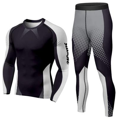 China Men's Sportswear Set Breathable Compression Suit Casual Fitness Breathable Quick Dry Workout Wicking 2 Piece Moisture Running Clothes for sale