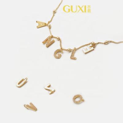 China FASHIONABLE Simple Zircon Necklace DIY Personality Name Letter Female Necklace for sale