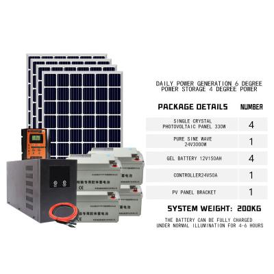 China Solar Battery 12v100AH ​​Home Generator Off Grid 1000VA 100W Solar Power System for sale