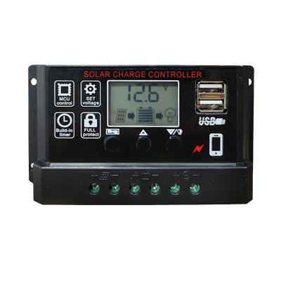 China Charger controller 10A 20A 30A 12V 24V auto adapt pwm solar charge controller factory wholesale for sale