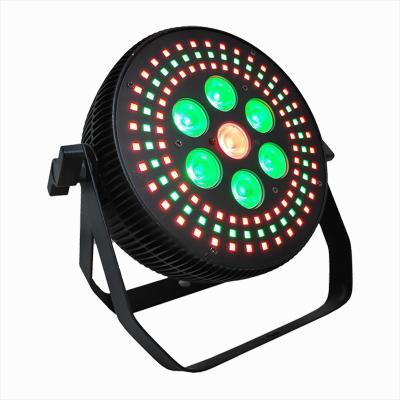 China Garden Die Cast Aluminum Housing 7PCS 8W RGBW 4in1 LED+0.2W108PCS 5050 RGB PAR Light for sale