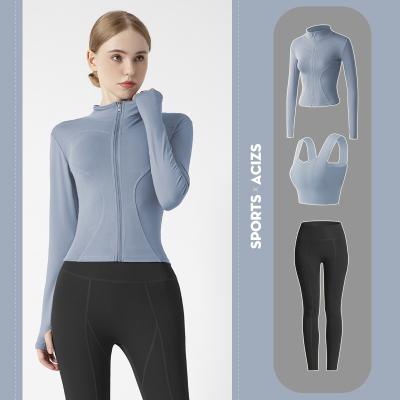 China QUICK DRY 2022 Sports Fitness Workout Breathe Clothing Women 3 Piece Yoga Women Tracksuit for sale