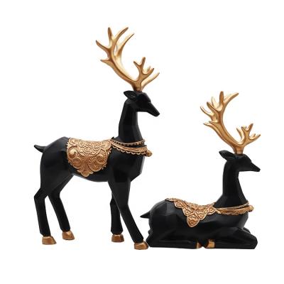 China All Applicable Wholesale Custom Resin European Desktop Decoration Set Deer Geometric Animal Statue Custom Resin for sale