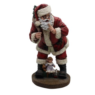 China Christmas factory sells Santa Claus and Christmas resin holiday decorations crafts to send gifts quietly for sale