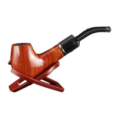 China Whosale Minimalist Mahogany Wood Hot Sale Custom Metal Smoking Pipe Dry Tobacco Pipe for sale