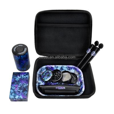 China Eco-friendly Tobacco Rolling Tray Grinder Machine Cigarette Gift Case Set Smoking Accessories for sale