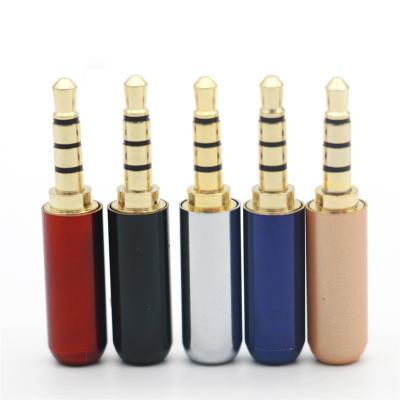 China audio & Video For 6Colour Mini Gold 3.5mm Stereo 4 Pole Video Headphone Jack Audio Stereo Plug for sale