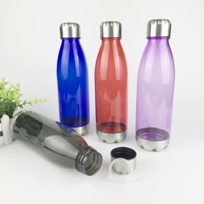 China Sustainable Portable 500ml Cola Shaped Travel Reusable Sport Cheap Plastic Bottles For Drinks With Custom Logo for sale