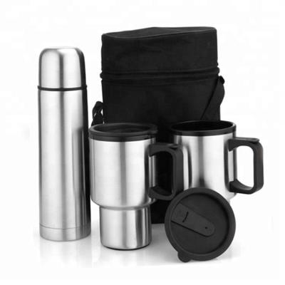 China Viable Factory Wholesale Custom 500ml Stainless Steel Vacuum Flask Travel Black Christmas Coffee Gift Set Eco Mug for sale