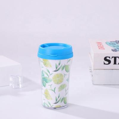 China Viable Customizable Sublimation Travel Double Wall Plastic Insulated Short Draw Cute Mugs For Girls for sale