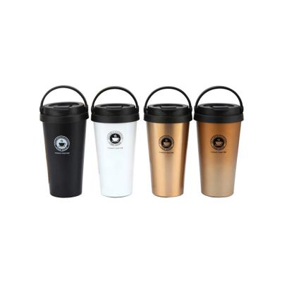 China 2022 New Product Logo Viable Custom Reusable Stainless Steel 500ml Travel Portable Vacuum Insulated Coffee Mug With Lid for sale