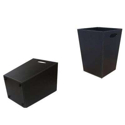 China Large Custom Leather Odorless Home Stocked Trash Bin for sale