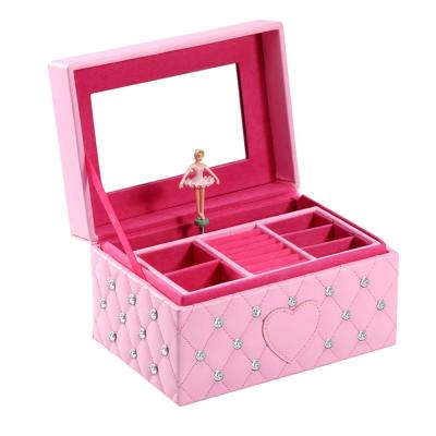 China 100% Custom Purchase Girls Cute Little Girls Lace Handmade Musical Jewelry Dancing Ballerina Jewelry Box for sale