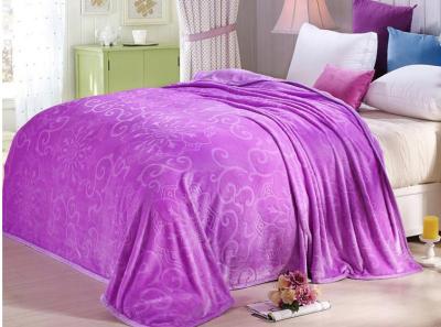 China Luxury Purple Solid Flannel Blanket Warm For Sofa Bedding Anti - Pilling Soft Touch for sale