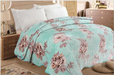 China 100% Polyester Soft Quilt Blanket Comfortable Floral Printed For Bed / Sofa Throws for sale