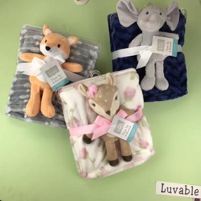 China Printed Flannel Swaddle Blanket  Travel High Warmth Retention Children Animal For Home for sale