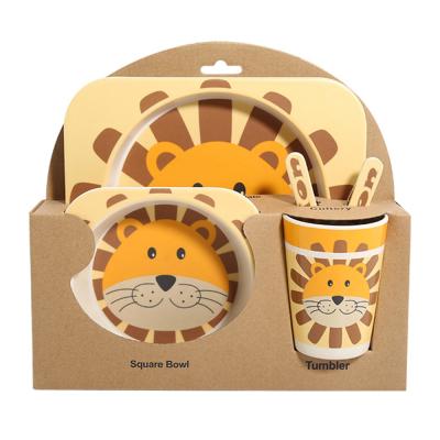 China Sustainable New Appearance Multiple Compartment Bamboo Degradable Kids Dinnerware Set Dinnerware Sets for sale