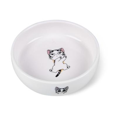 China Rounded Pet Cat and Dog Bowl Factory Wholesale Multi-pattern Sustainable Ceramic Pet for Cats, Dogs for sale