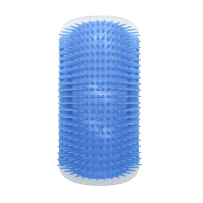 China Sustainable Hot Selling Plastic Dog Cat Wall Corner Massager Device Comb Self Groomer Brush With Catnip for sale