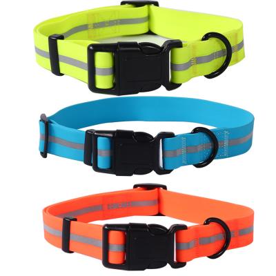 China Personalized PVC Waterproof Dog Leash And Collar One Set With Reflective Night Strap for sale