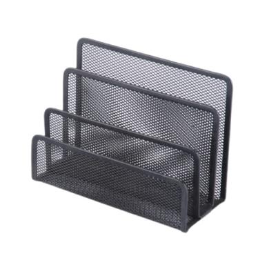 China Eco-friendly Customized Durable Black Desk Folder Mail Tray Letter Document Mesh Office Mental Organizer for sale