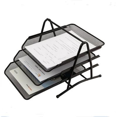 China Metal Office Supplies Metal Mesh Desk 3 Tier Document Tray for sale