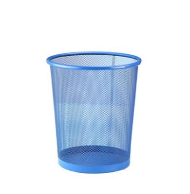 China Sustainable 9L Colored Metal Wastebasket Household Mesh Paper Trash Can for sale