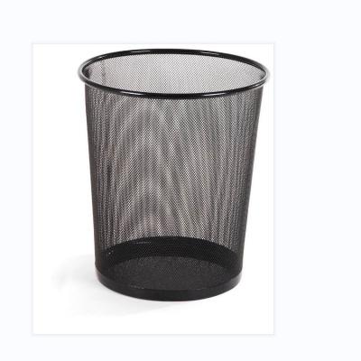 China High Quality Viable Metal Mesh Waste Paper Basket Round Desktop Dust Bin for sale