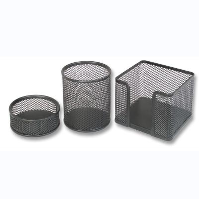 China Black Metal Office Desk Table Organizer Desk Accessories Metal Mesh Office Set for sale