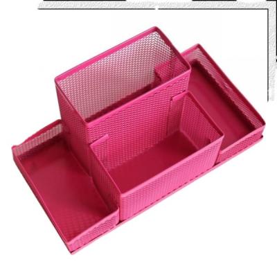 China Hot Sale Metal Mesh Desk Organize Metal Desktop Stationery Folder Organizer for sale