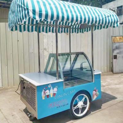 China Attractive Retro Flour Mill Design Gelato Cart Mobile Ice Cream Cart Concession Kiosk For Catering Events for sale