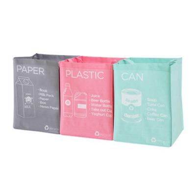 China Folding Separate Reuse Waste Bin Bags Kitchen Recycle Garbage PP Woven Garbage Bag For Supermarket for sale