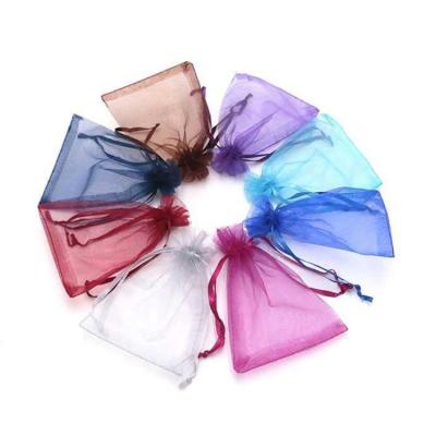 China Wholesale Organza Bags Rope Handle Small Logo Customized Wedding Gift Candy Jewelry Pouch Cheap for sale