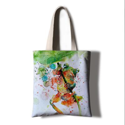 China Custom Cotton Handled Canvas Fabric Plain Tote Eco Recycled Printing Ecological Carry Bag for sale