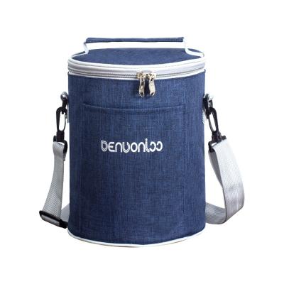 China Waterproof Custom Logo Sport Camping Cake Carrier Kids Lunch Cooler Round Bag for sale