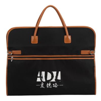 China Custom Luxury Leather Storage Travel Men Suit Garment Bag For Clothing Zipper Lock Garment Bag for sale