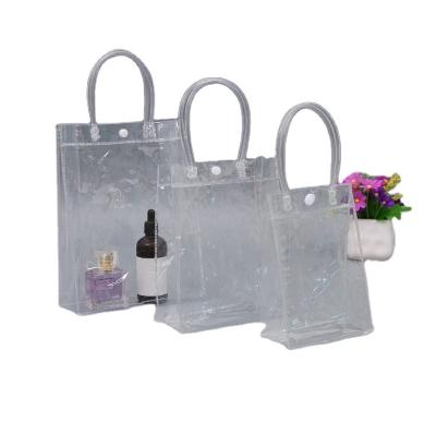 China NATIONAL Custom Logo Printed Waterproof Clear PVC Tote Shopping Bag for sale