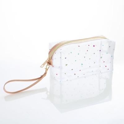 China NATIONAL Wholesale Fashional Travel Promotional Transparent Makeup Zipper Cosmetic PVC Bag for sale