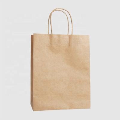 China Cheap Price Handled Logo Printed Custom Kraft Paper Bag With Handles For Shopping Food Packaging for sale