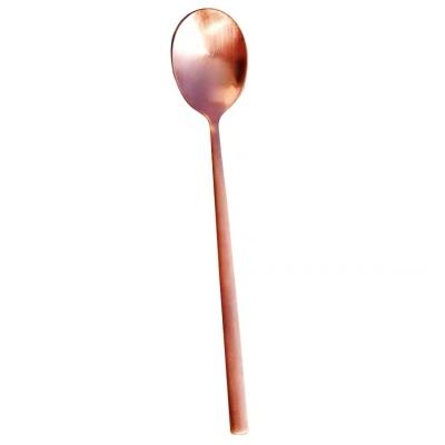 China China Thickened Long Handle Spoon Brass Red Copper Tableware for sale