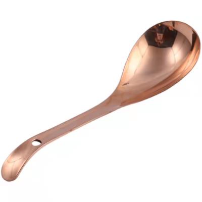 China China Thickened Long Handle Spoon Brass Red Copper Tableware for sale